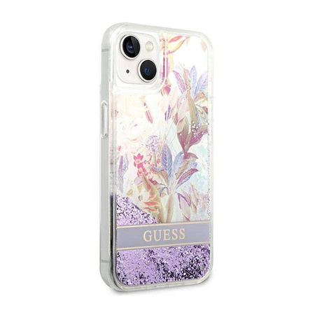 Guess GUHCP14MLFLSU iPhone 14 Plus 6,7" fioletowy/purple hardcase Flower Liquid Glitter