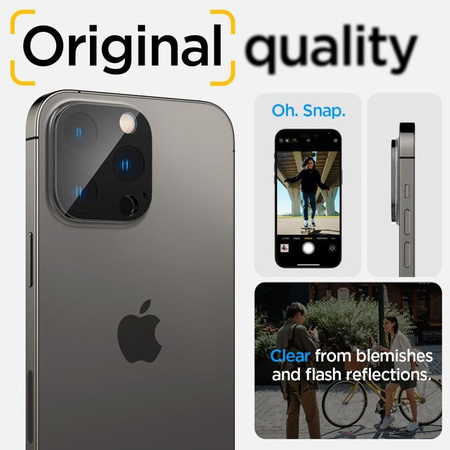 Spigen Optik.TR Camera Lens Protector 2-Pack - Szkło ochronne na obiektyw do iPhone 16 Pro / 16 Pro Max / 15 Pro / 15 Pro Max / 14 Pro / 14 Pro Max (Black)