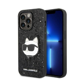 Karl Lagerfeld NFT Glitter Choupette Patch - iPhone 14 Pro Max Case (black)