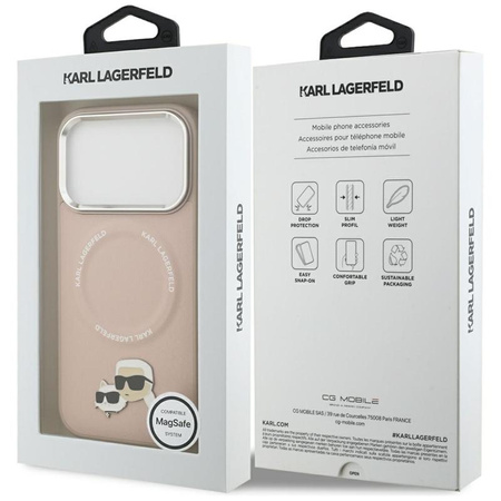 Karl Lagerfeld Karl & Choupette Pins MagSafe - Case for iPhone 17 Pro (pink)