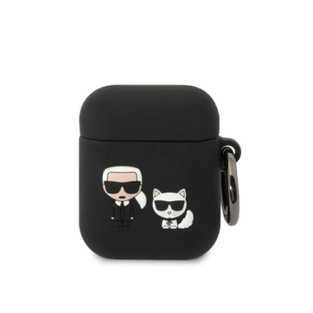 Karl Lagerfeld Silikonové pouzdro Karl & Choupette - AirPods 1/2 gen (černé)