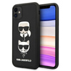 Karl Lagerfeld 3D gumi Karl & Choupette fejek - iPhone 11 tok (fekete)