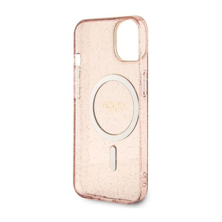 Guess Glitter Gold MagSafe - iPhone 14 Plus Case (Pink)