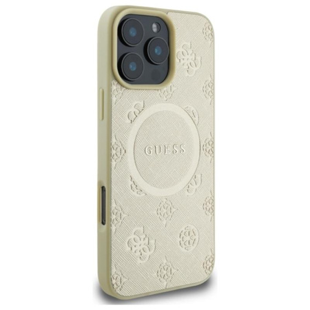 Guess Saffiano Peony Classic Logo MagSafe - iPhone 16 Pro Max tok (arany)