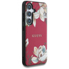 Guess Grained Printed Flower Pattern MagSafe - pouzdro pro Samsung Galaxy S25 (fuchsiová)