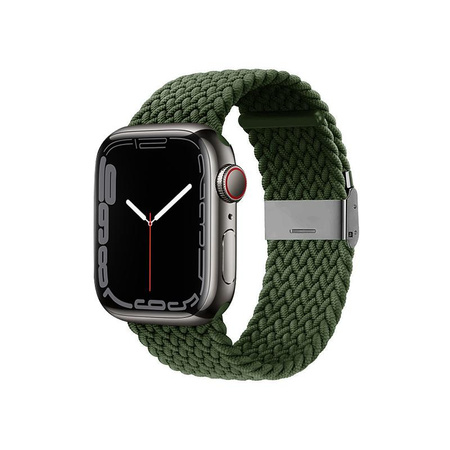 Crong Wave Band - Fonott szíj Apple Watch 38/40/41/42 mm-es órához (zöld)