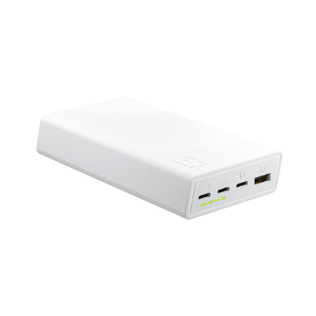 Green Cell PowerPlay20s - Banque d'énergie 20000 mAh avec USB-A QuickCharge 3.0 et 2x USB-C Power Delivery 22.5W (blanc)