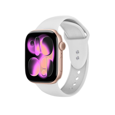 Crong Liquid - Řemínek pro Apple Watch 44/45/46/49 mm (bílý)