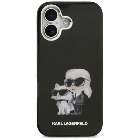 Karl Lagerfeld IML Aquarelle Karl & Choupette & Logo MagSafe - iPhone 17 Hülle (Schwarz)