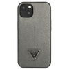 Guess Saffiano Triangle Logo Case - kryt pro iPhone 13 mini (stříbrný)