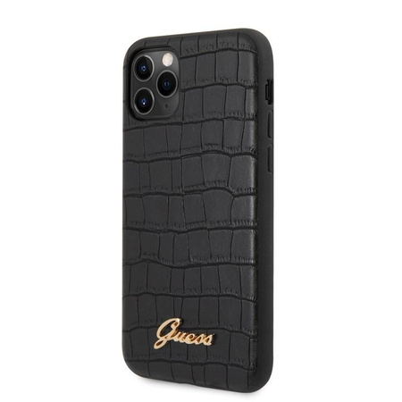 Pouzdro Guess Croco - pouzdro pro iPhone 11 Pro Max (černé)