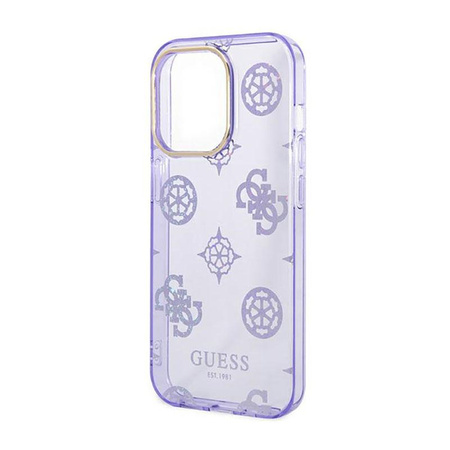 Guess Peony Glitter Case - Coque iPhone 14 Pro Max (Lilas)