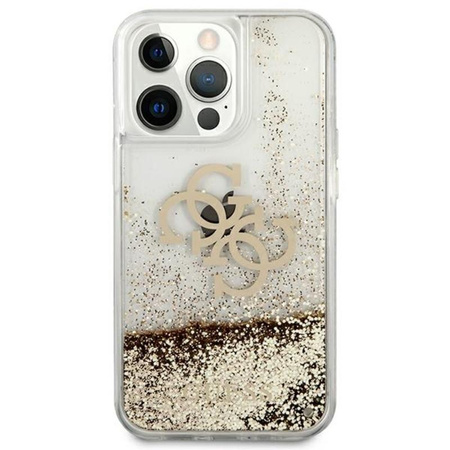 Guess Liquid Glitter 4G Big Logo - iPhone 13 Pro Max Case (Gold)