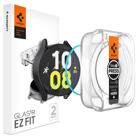 Spigen GLAS.TR EZ FIT 2er-Pack - gehärtetes Glas für Samsung Galaxy Watch 6 44 mm (2 Stück)