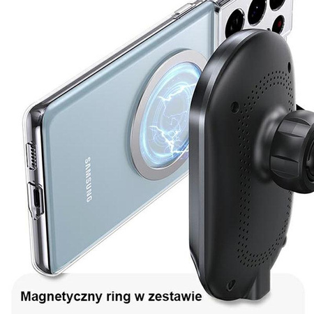 USAMS US-CD182 - Magnetický držák do auta s 15W bezdrátovým nabíjením (černý)
