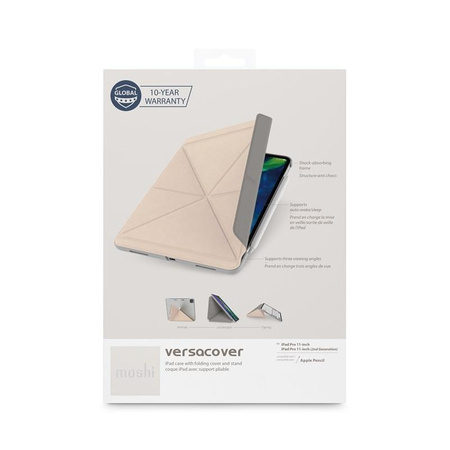 Moshi VersaCover - Origami pouzdro pro iPad Pro 11" (2020/2018) s nabíjením Apple Pencil (Savanna Beige)