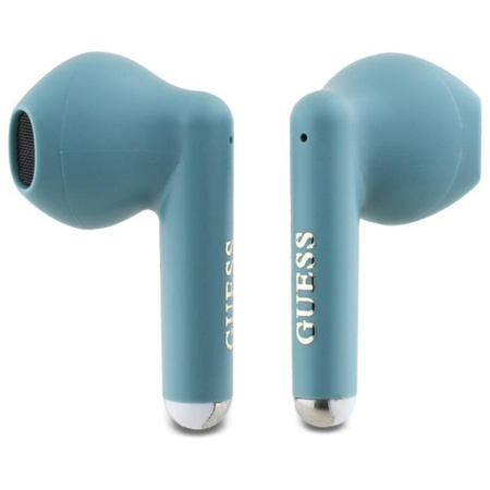 Guess Printed Classic Logo - TWS Bluetooth fejhallgató + töltőtáska (türkiz)