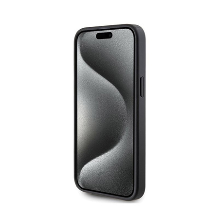 Karl Lagerfeld Saffiano Cardslot Karl & Choupette fém logó - iPhone 15 Pro Max tok (fekete)