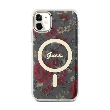 Guess Flower MagSafe - Hülle für iPhone 11 (Grün)