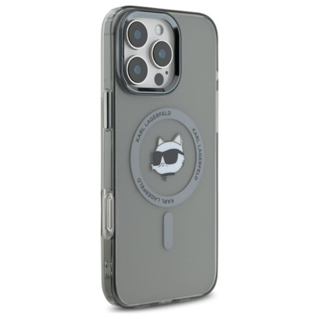 Karl Lagerfeld IML Metal Choupette Head MagSafe - pouzdro pro iPhone 16 Pro Max (černé)