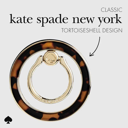 Kate Spade New York Magnetic Ring Stand - MagSafe finger holder with stand function (Tortoiseshell)