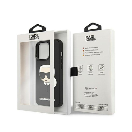 Karl Lagerfeld 3D Gummi Karls Kopf - iPhone 13 Pro Tasche (schwarz)