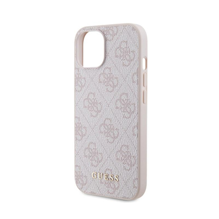 Guess 4G Metal Gold Logo - Case for iPhone 15 (Pink)