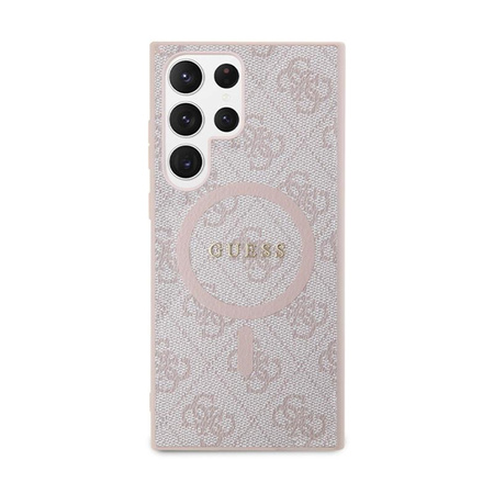 Guess 4G Collection Leather Metal Logo MagSafe - Samsung Galaxy S24 Ultra Case (pink)