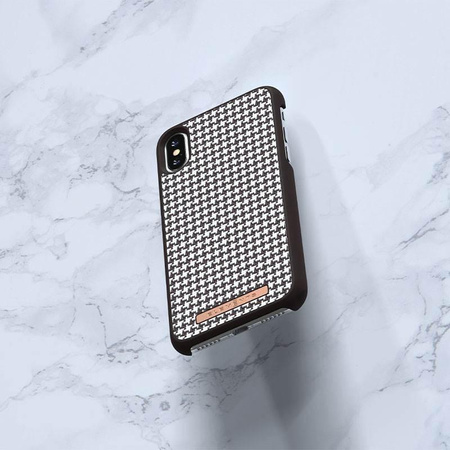 Nordic Elements Saeson Idun - Materiálové pouzdro pro iPhone Xs / X (tmavě hnědý vzor 2)