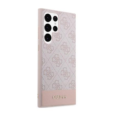 Guess 4G Bottom Stripe Metall Logo Kollektion - Samsung Galaxy S23 Ultra Case (rosa)