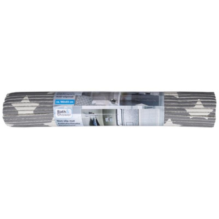 Tapis de salle de bains antidérapant 65 x 180 cm Stars (gris)