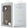 Guess Grained Hot Stamp Peony Triangle Logo MagSafe - Case for iPhone 16 (brown)