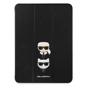 Karl Lagerfeld Saffiano Karl & Choupette Heads - iPad Pro 12.9" 2021 Tasche (Schwarz)