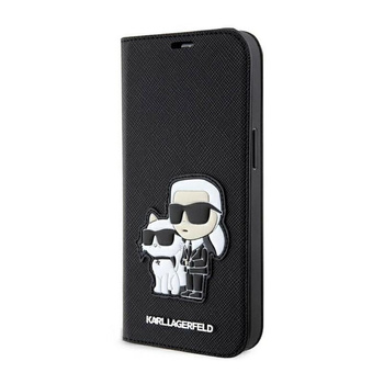 Karl Lagerfeld Booktype NFT Saffiano Karl & Choupette - Coque iPhone 14 (Noir)