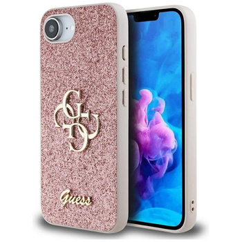 Guess Fixed Glitter Big 4G - Etui do iPhone 16e (różowy)
