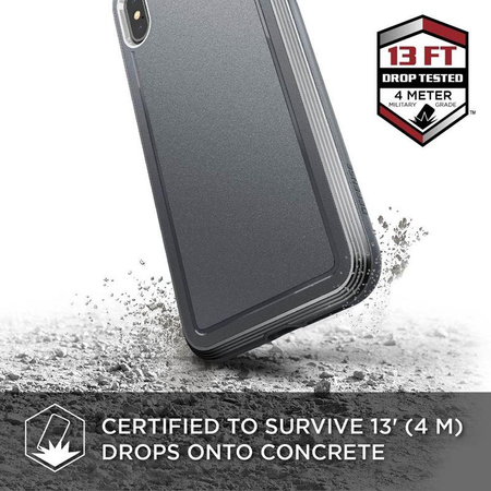 X-Doria Defense Ultra - Gepanzerte Aluminiumhülle für iPhone Xs Max (Falltest 4m) (Grau)