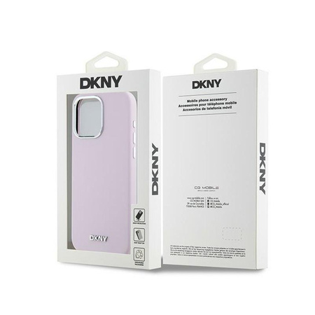 DKNY Liquid Silicone Small Metal Logo MagSafe - iPhone 14 Pro Max tok (rózsaszín)