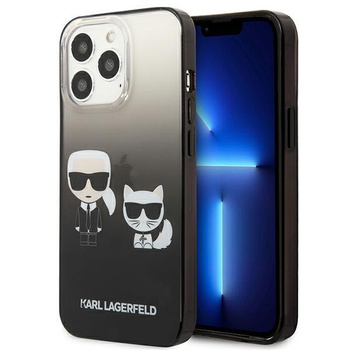 Karl Lagerfeld Gradient Ikonik Karl & Choupette - iPhone 13 Pro Max Tasche (schwarz)