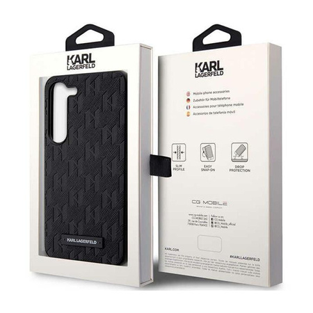 Karl Lagerfeld Saffiano Monogram Metal Logo - pouzdro pro Samsung Galaxy S24+ (černé)