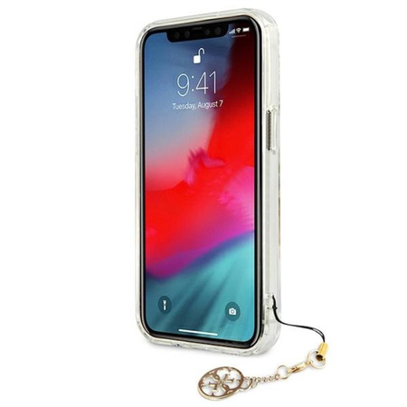 Guess 4G Big Logo Charm Gold- pouzdro pro iPhone 13 mini (zlaté přívěsky)