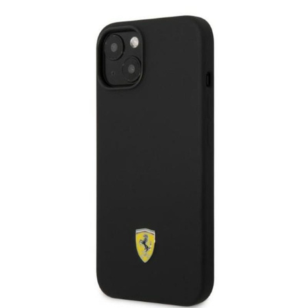 Ferrari Silikonové pouzdro MagSafe s kovovým logem - iPhone 14 Plus (černé)