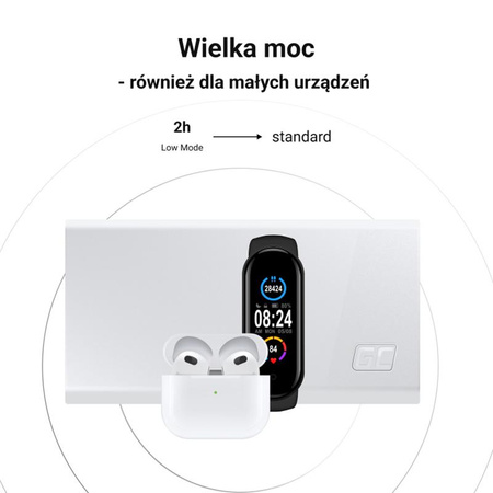 Green Cell PowerPlay20s - Power Bank 20000 mAh with USB-A QuickCharge 3.0 and 2x USB-C Power Delivery 22.5W (white)