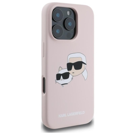 Karl Lagerfeld Silicone Double Heads Print MagSafe - iPhone 16 Pro Case (pink)
