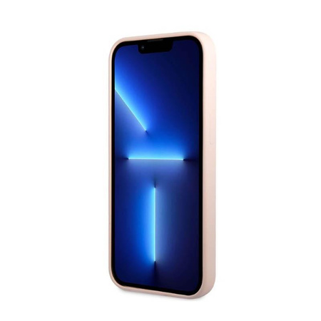 Guess Silicone Logo Plate MagSafe - pouzdro pro iPhone 13 (růžové)