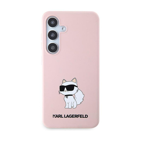 Karl Lagerfeld Silicone Choupette - pouzdro pro Samsung Galaxy S24+ (růžové)