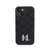 Karl Lagerfeld Leather Monogram Hot Stamp Metal Logo - pouzdro pro iPhone 15 (černé)