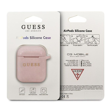 Silikonové pouzdro Guess - pouzdro na AirPods (růžové)