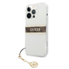 Guess 4G Stripe Brown Charm - iPhone 13 Pro Max tok (átlátszó)