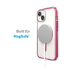 Speck Presidio Perfect-Clear s nárazovou geometrií + MagSafe - pouzdro pro iPhone 14 / iPhone 13 s povrchovou úpravou MICROBAN (čiré / digitálně růžové)