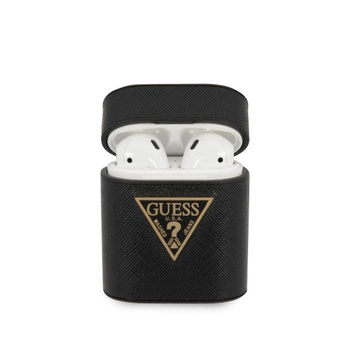 Guess Saffiano - Etui Airpods (czarny)